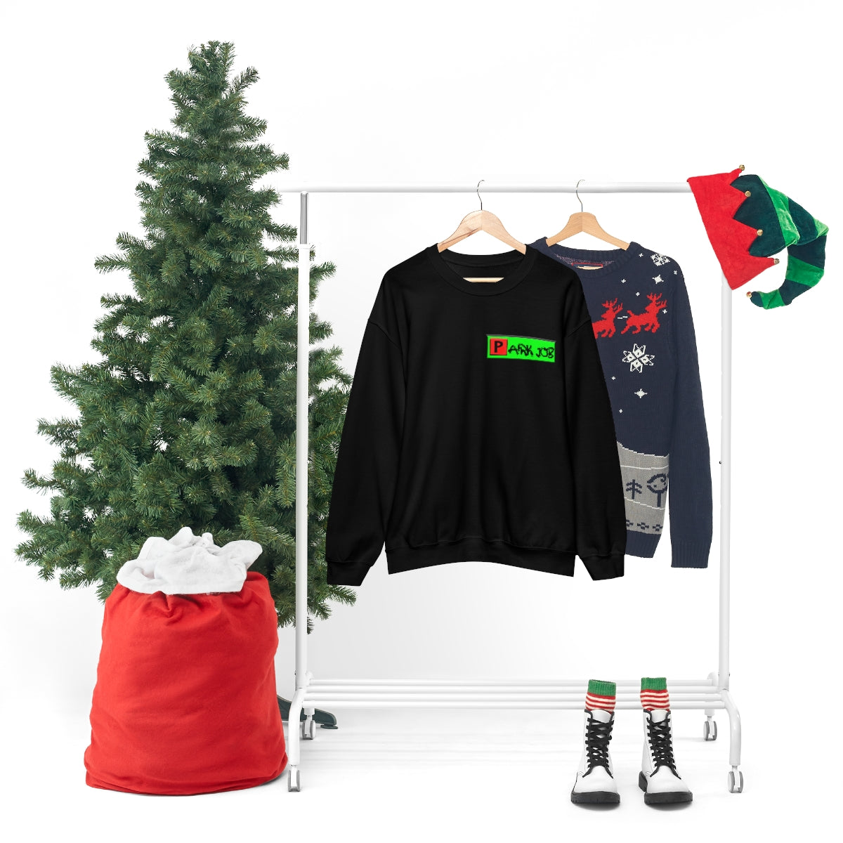 Parkjob Green and Red Logo Unisex Heavy Blend™ Crewneck Sweatshirt