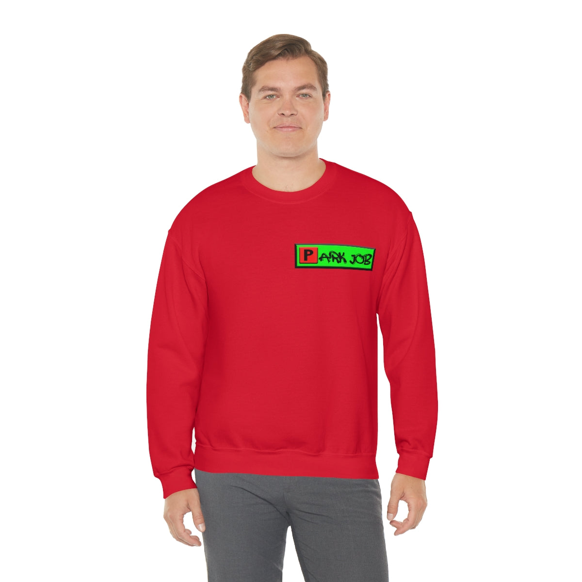 Parkjob Green and Red Logo Unisex Heavy Blend™ Crewneck Sweatshirt