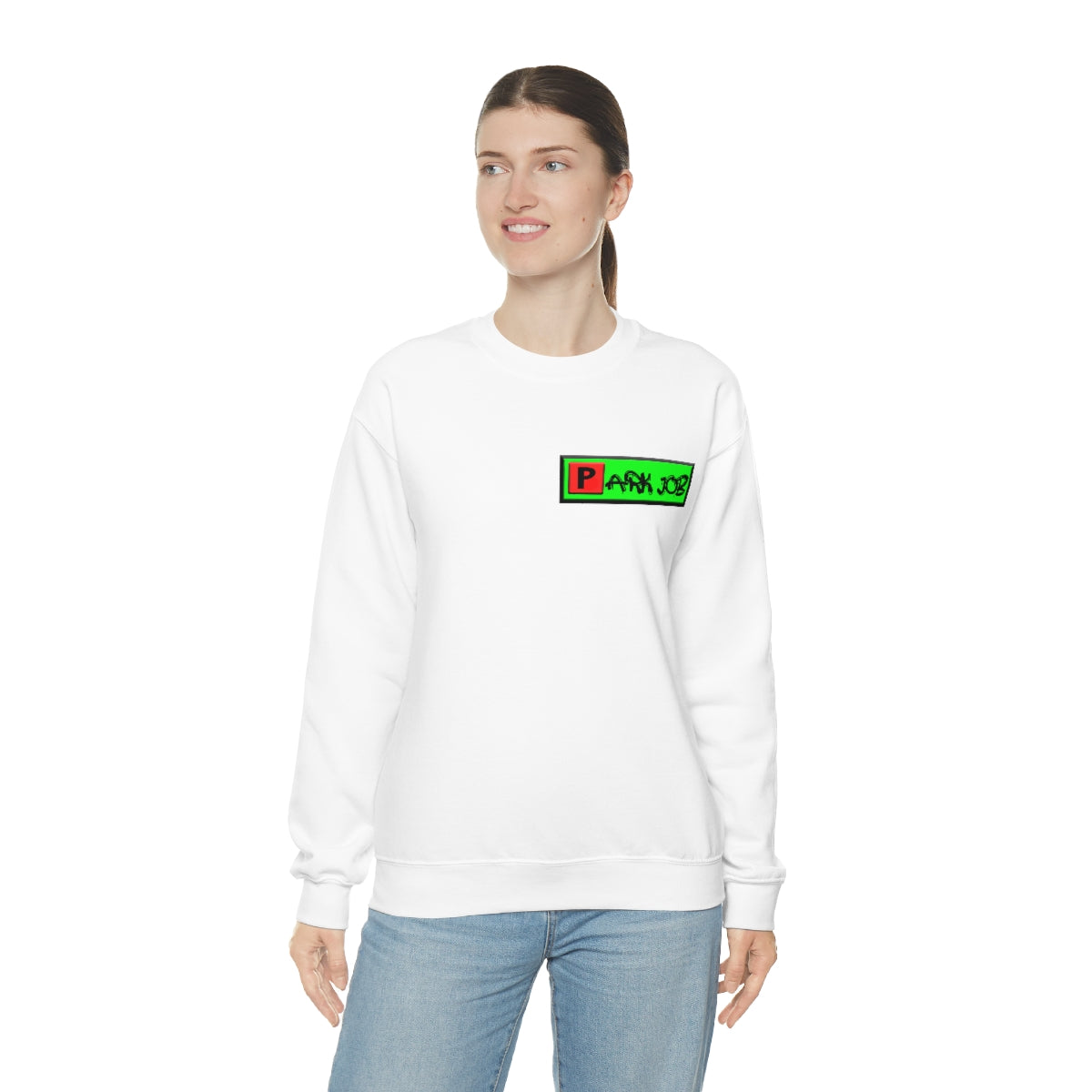 Parkjob Green and Red Logo Unisex Heavy Blend™ Crewneck Sweatshirt