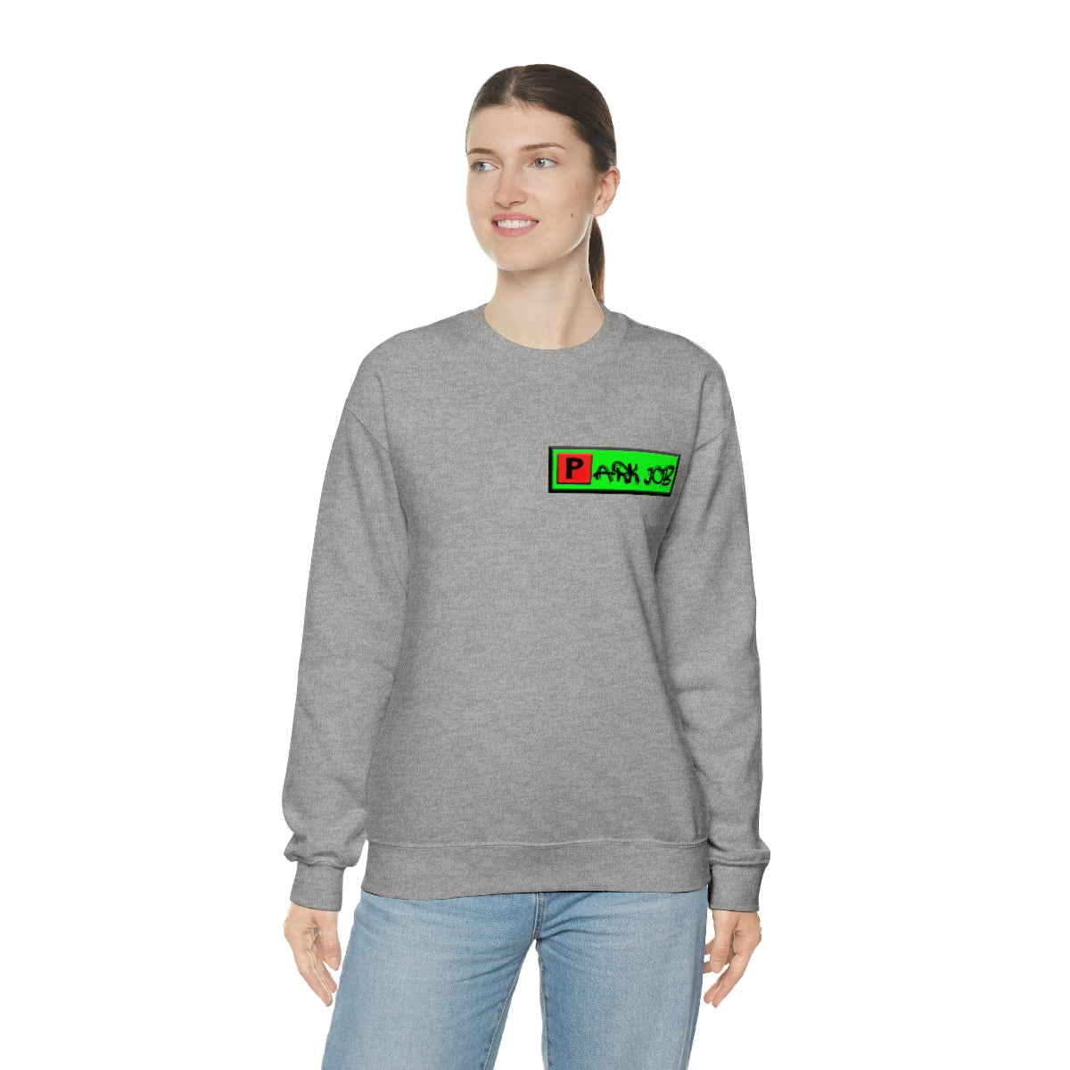 Parkjob Green and Red Logo Unisex Heavy Blend™ Crewneck Sweatshirt
