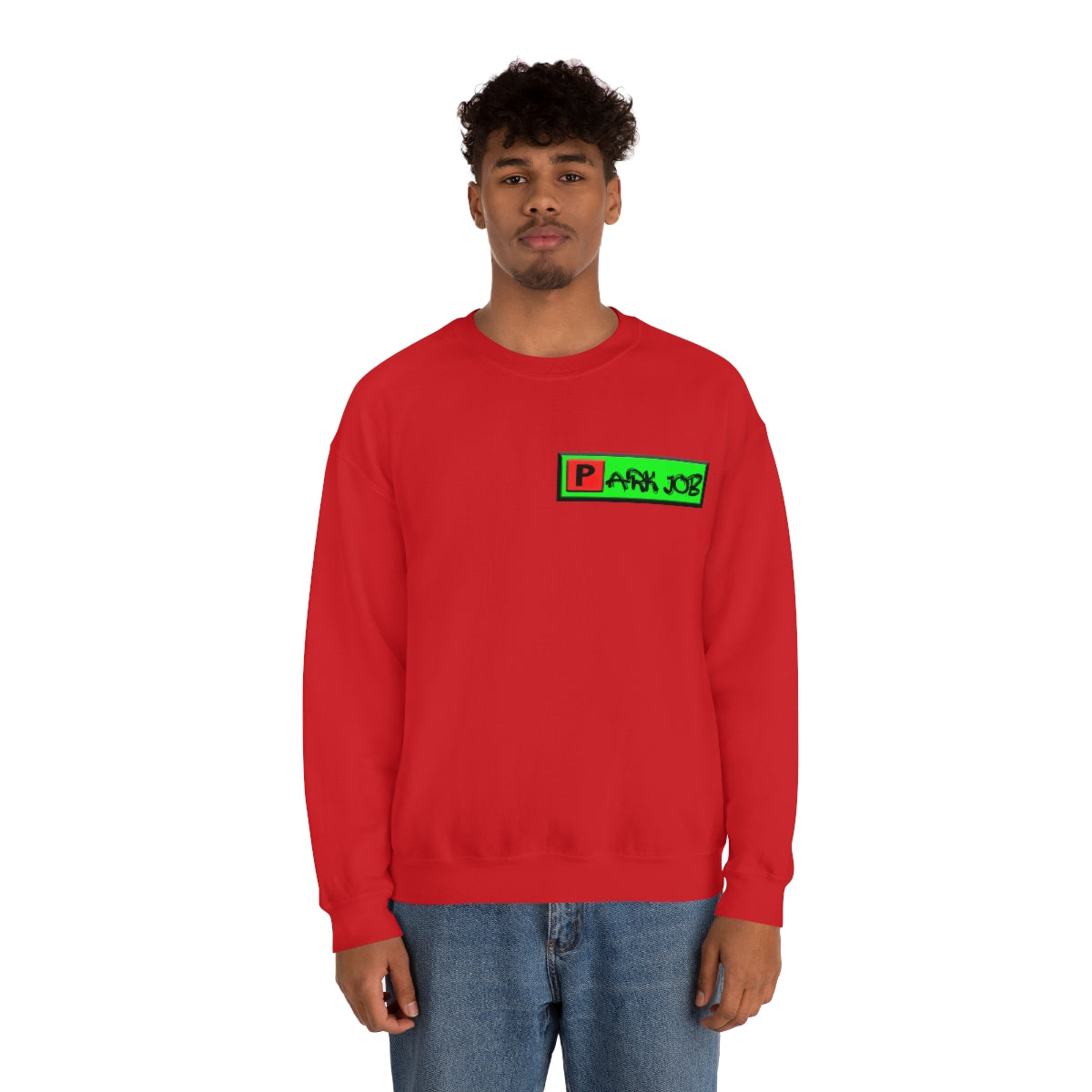 Parkjob Green and Red Logo Unisex Heavy Blend™ Crewneck Sweatshirt