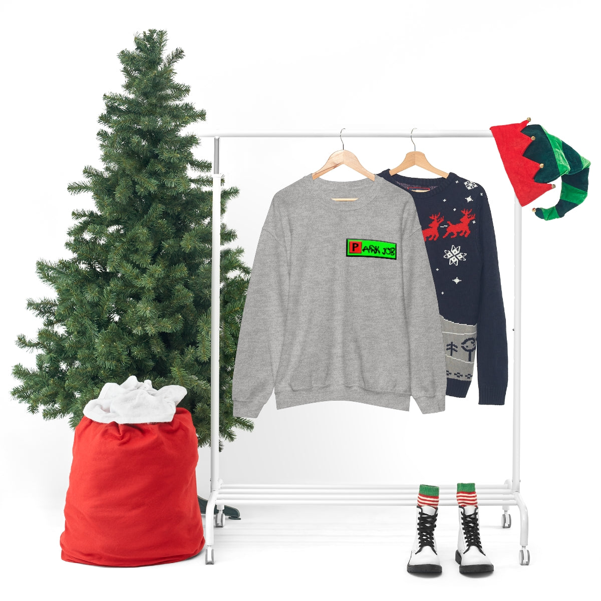 Parkjob Green and Red Logo Unisex Heavy Blend™ Crewneck Sweatshirt