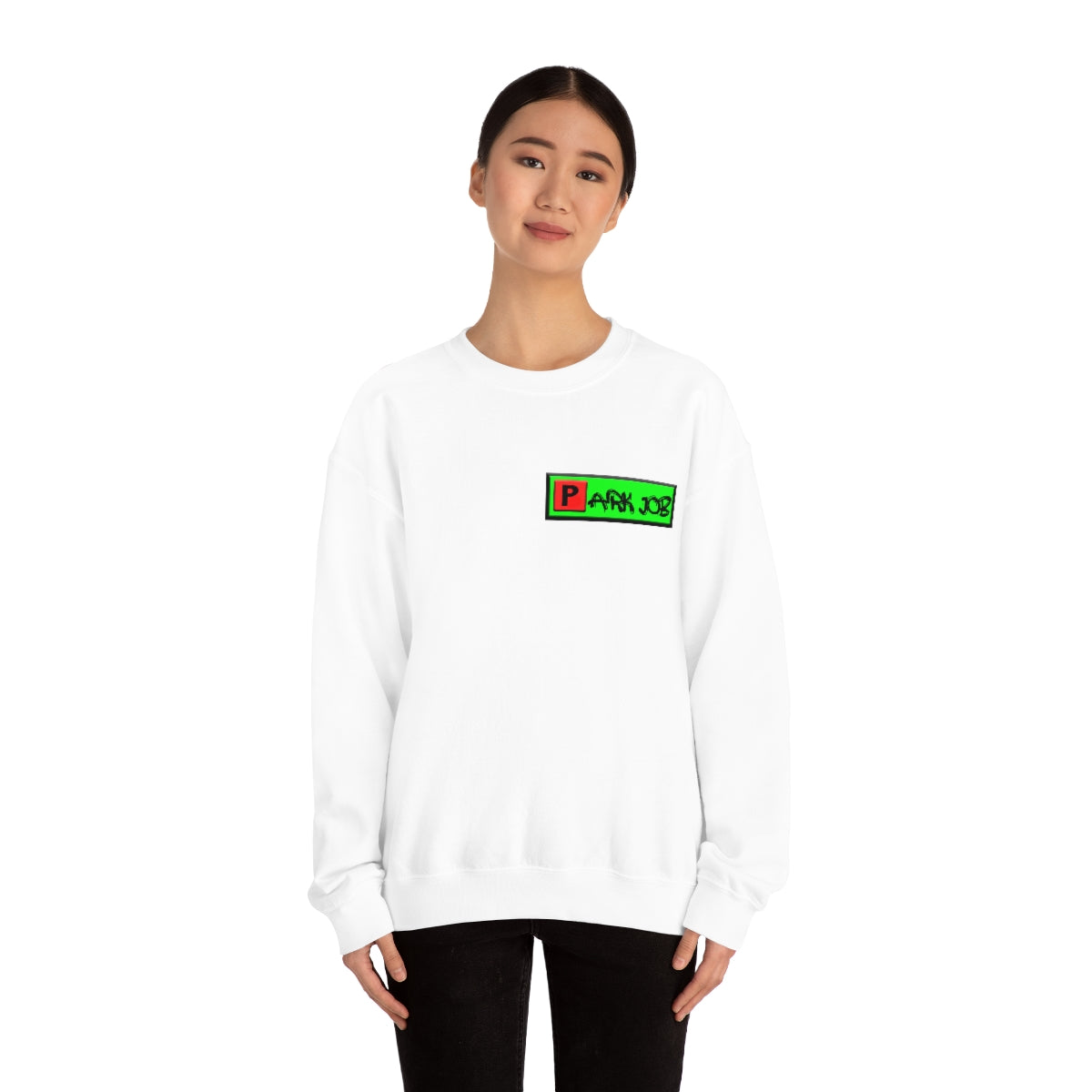 Parkjob Green and Red Logo Unisex Heavy Blend™ Crewneck Sweatshirt