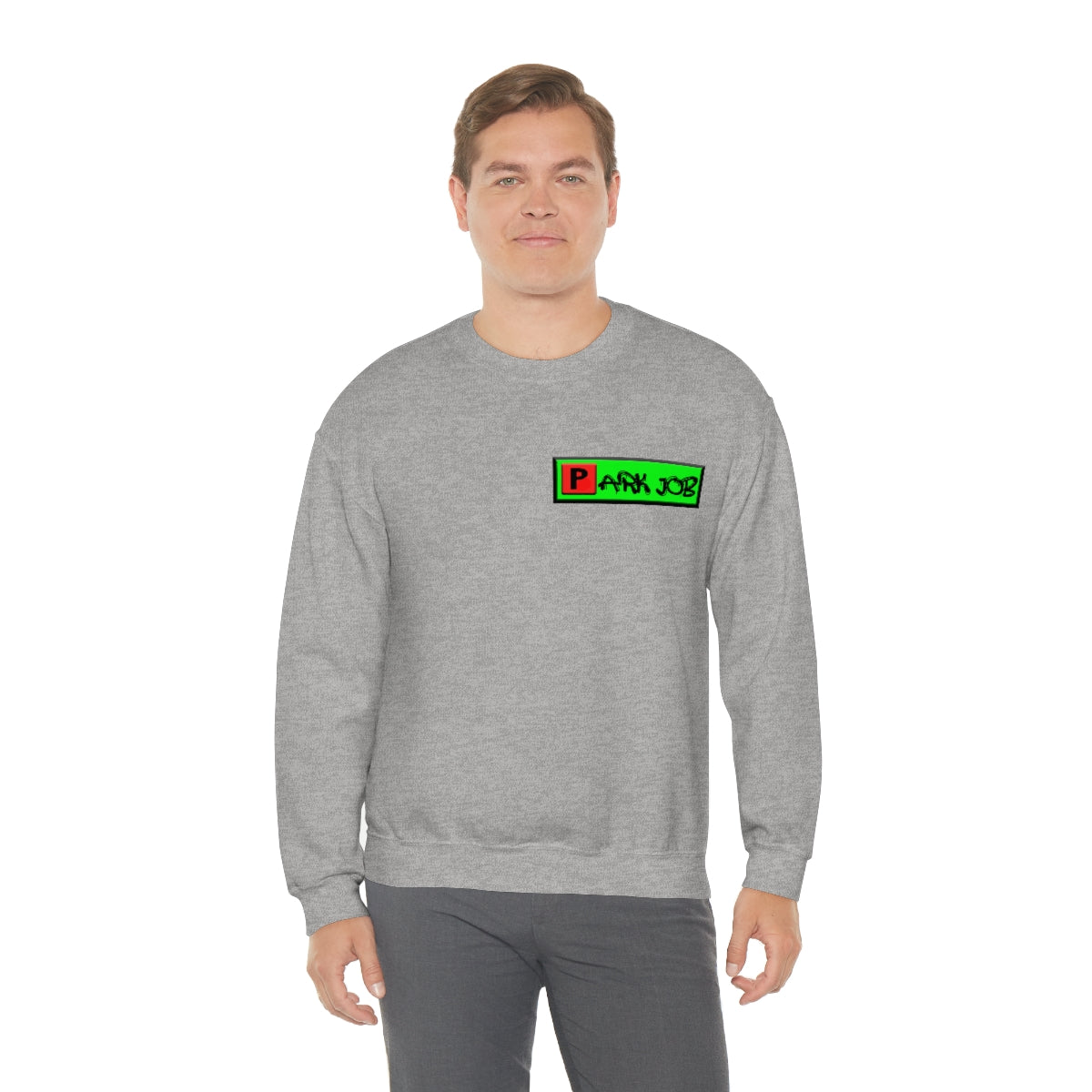 Parkjob Green and Red Logo Unisex Heavy Blend™ Crewneck Sweatshirt