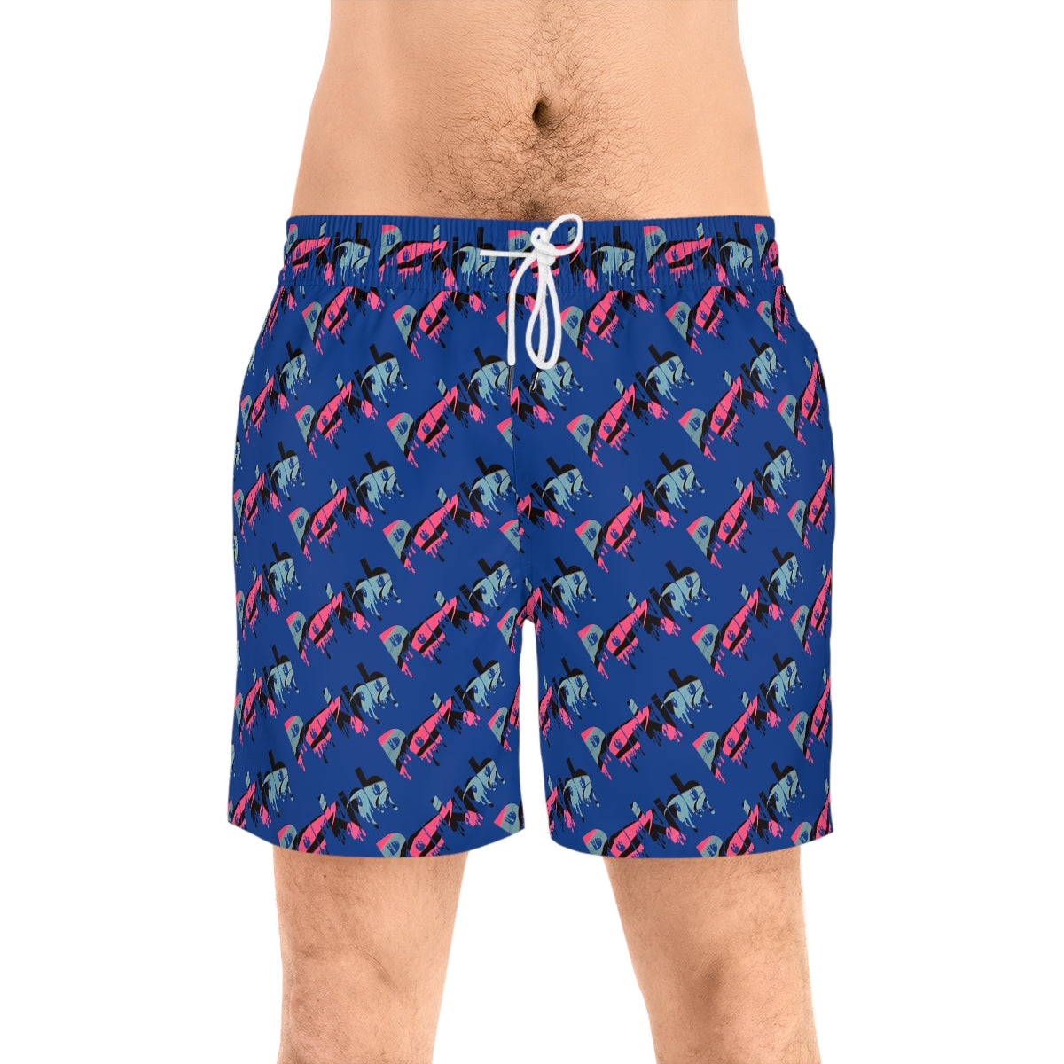 PJ Drip Men's Mid-Length Swim Shorts (AOP)
