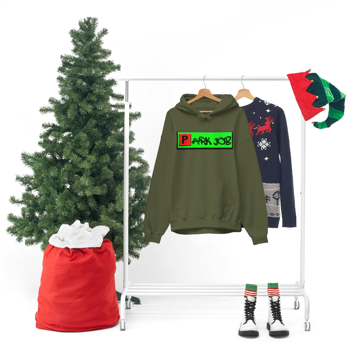 PJ Red and Green Unisex Heavy Blend™ Hooded Sweatshirt