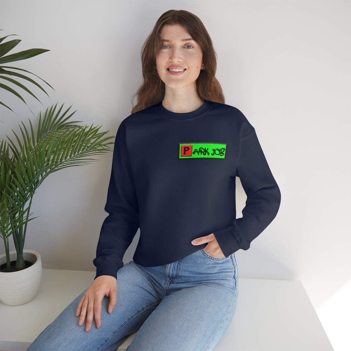 Parkjob Green and Red Logo Unisex Heavy Blend™ Crewneck Sweatshirt