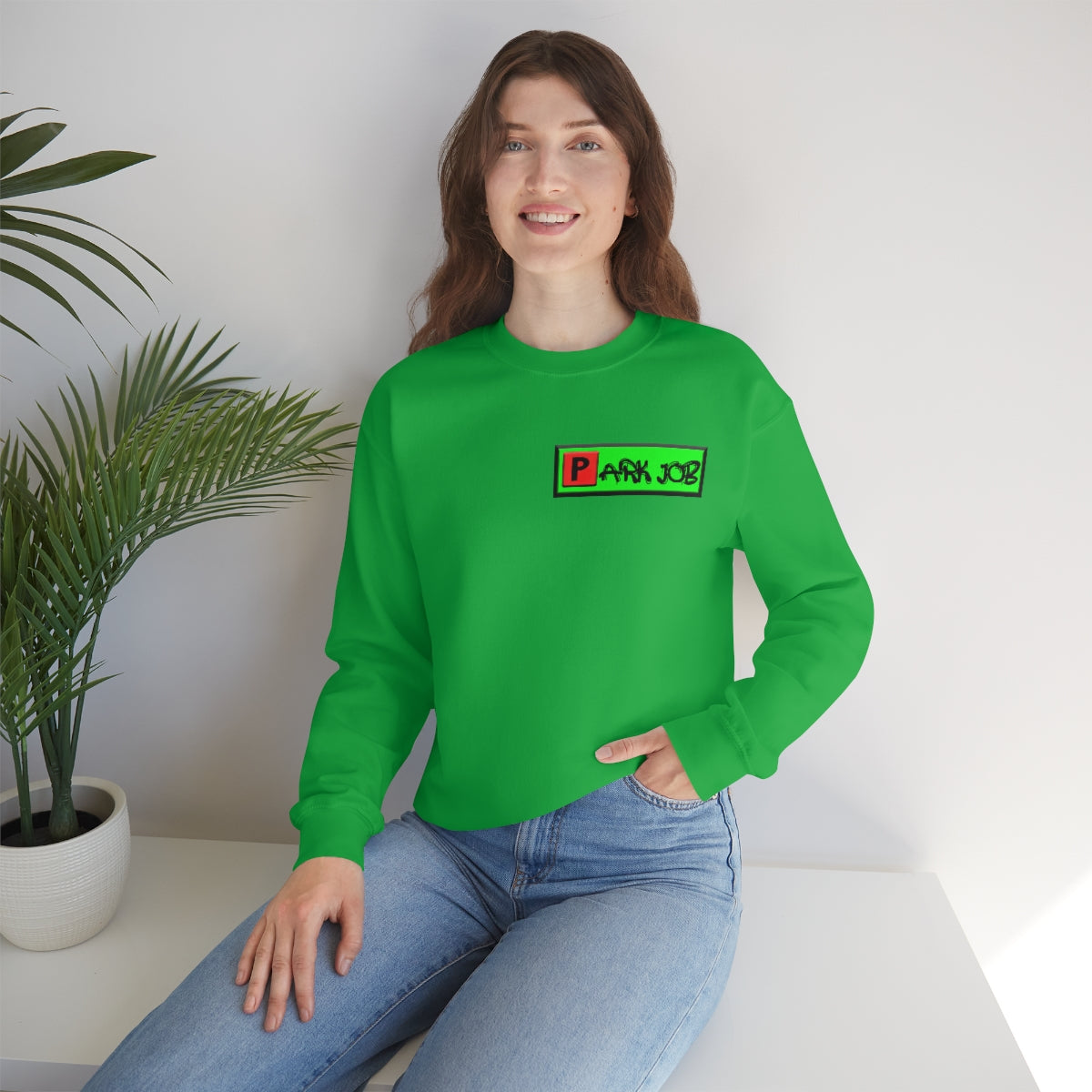 Parkjob Green and Red Logo Unisex Heavy Blend™ Crewneck Sweatshirt