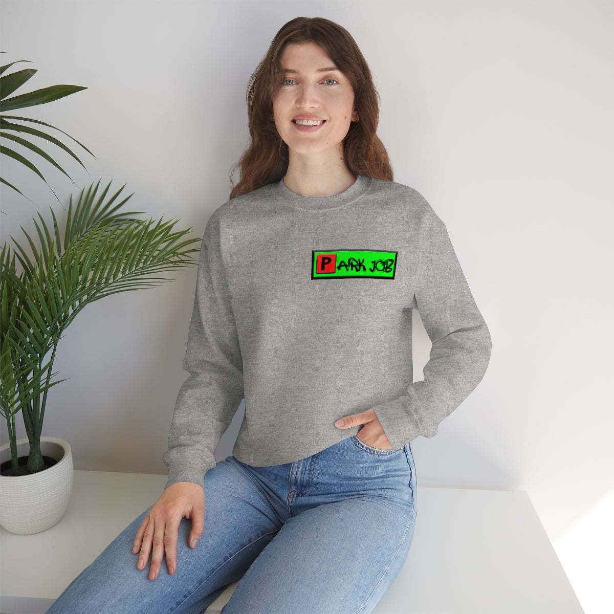 Parkjob Green and Red Logo Unisex Heavy Blend™ Crewneck Sweatshirt