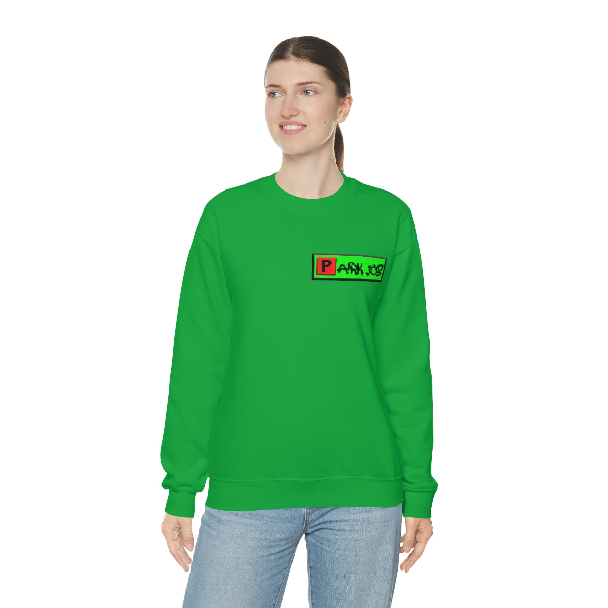 Parkjob Green and Red Logo Unisex Heavy Blend™ Crewneck Sweatshirt