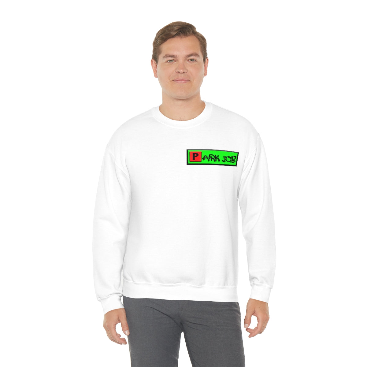 Parkjob Green and Red Logo Unisex Heavy Blend™ Crewneck Sweatshirt