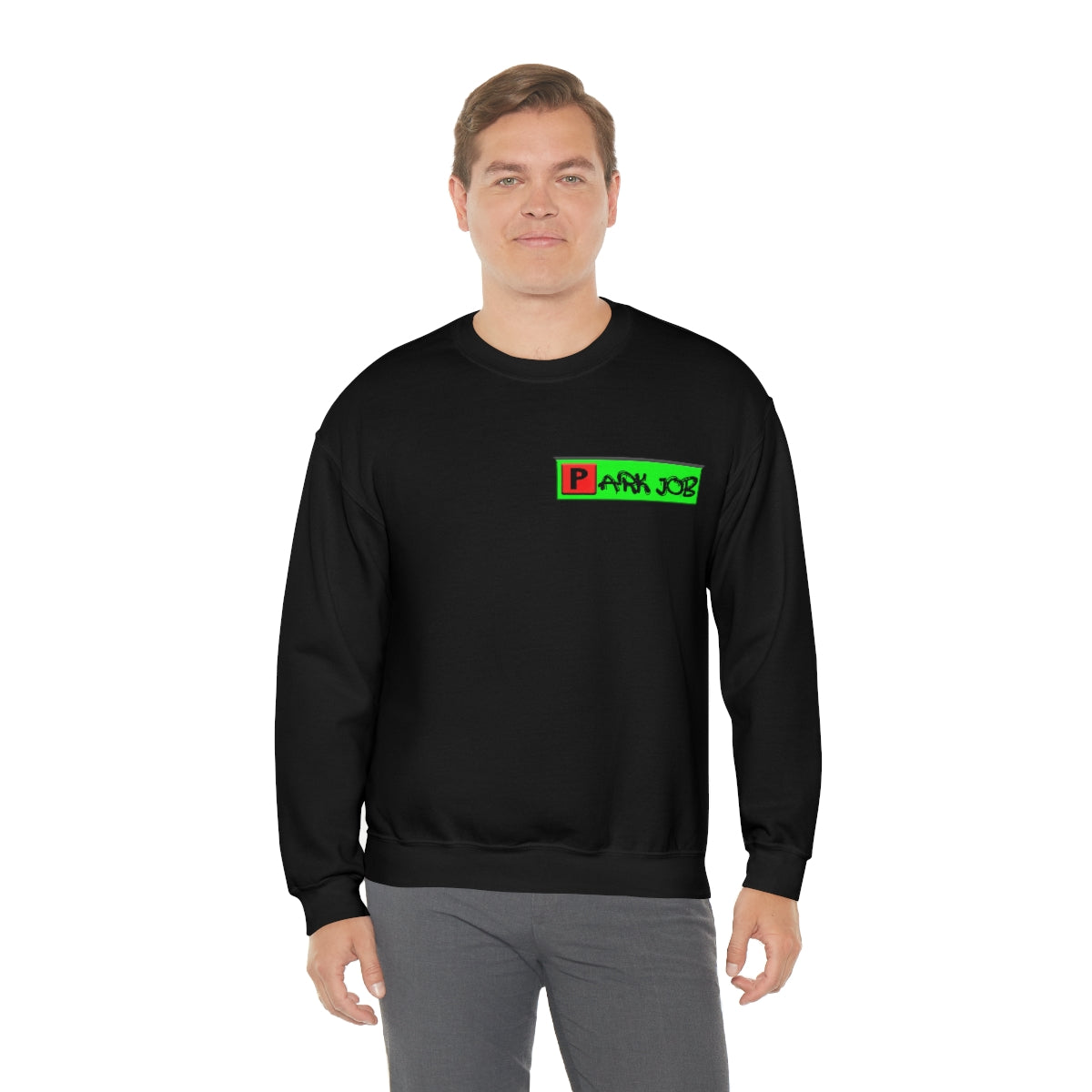 Parkjob Green and Red Logo Unisex Heavy Blend™ Crewneck Sweatshirt