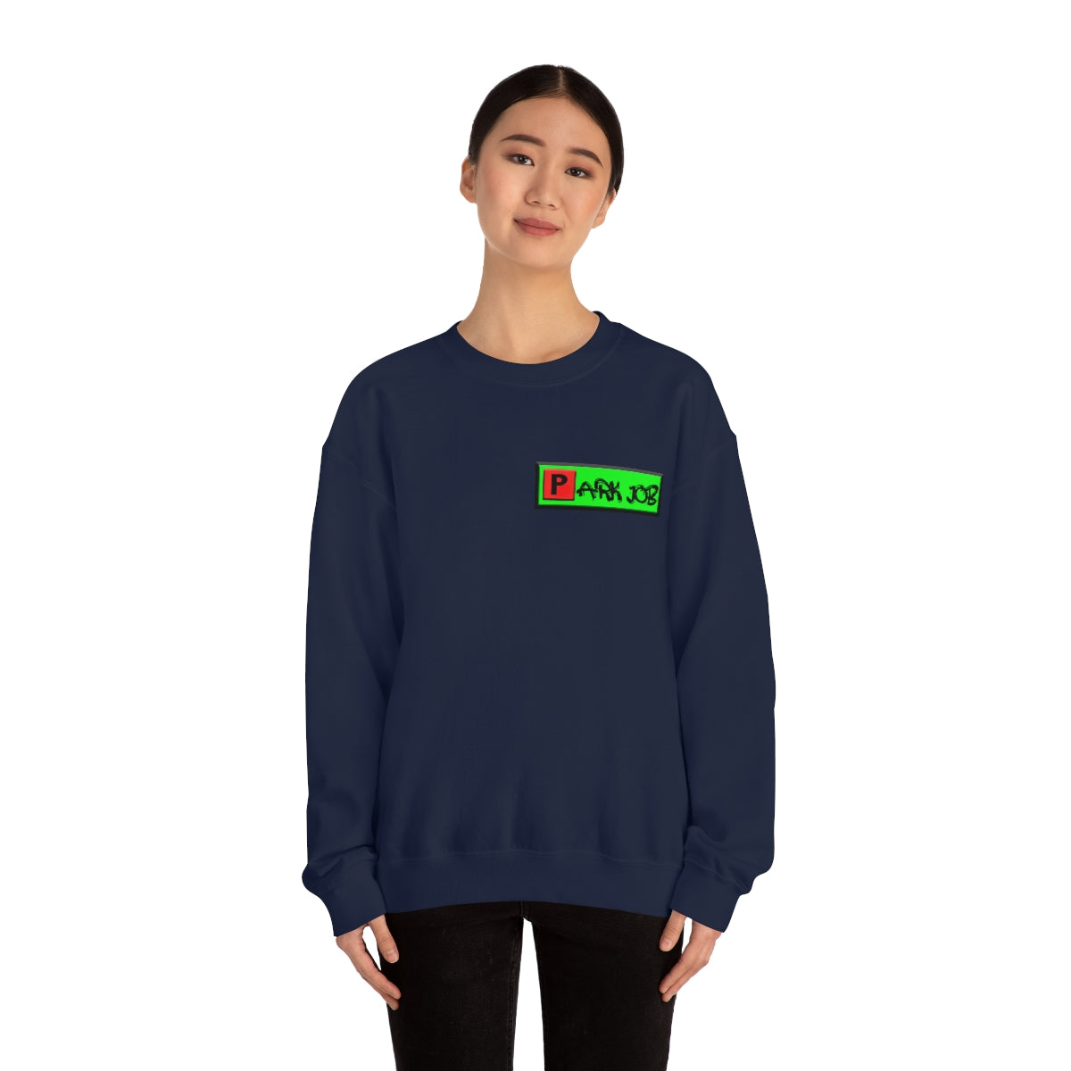 Parkjob Green and Red Logo Unisex Heavy Blend™ Crewneck Sweatshirt