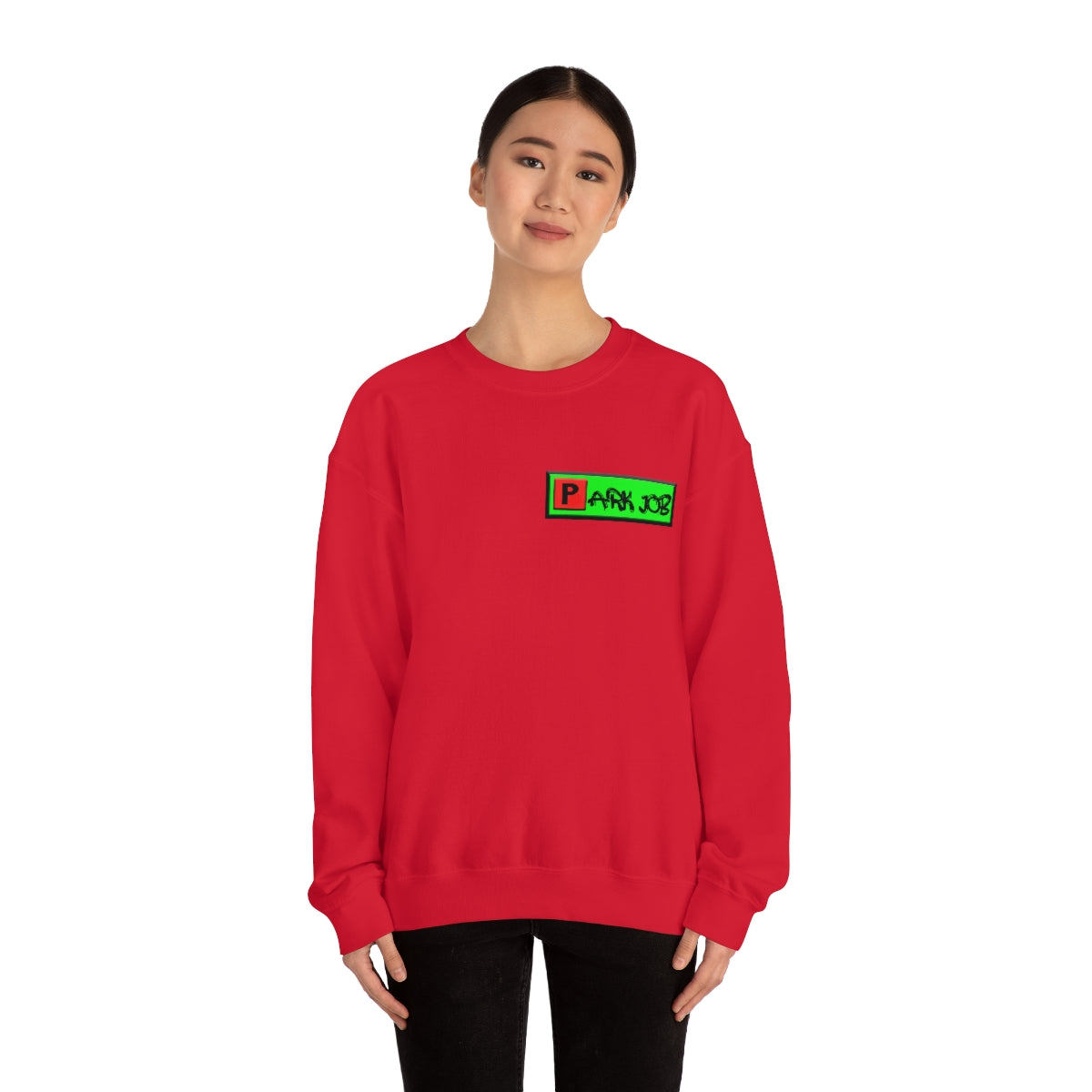 Parkjob Green and Red Logo Unisex Heavy Blend™ Crewneck Sweatshirt