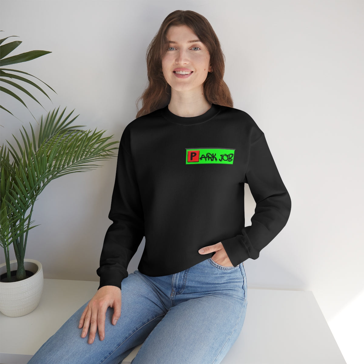 Parkjob Green and Red Logo Unisex Heavy Blend™ Crewneck Sweatshirt