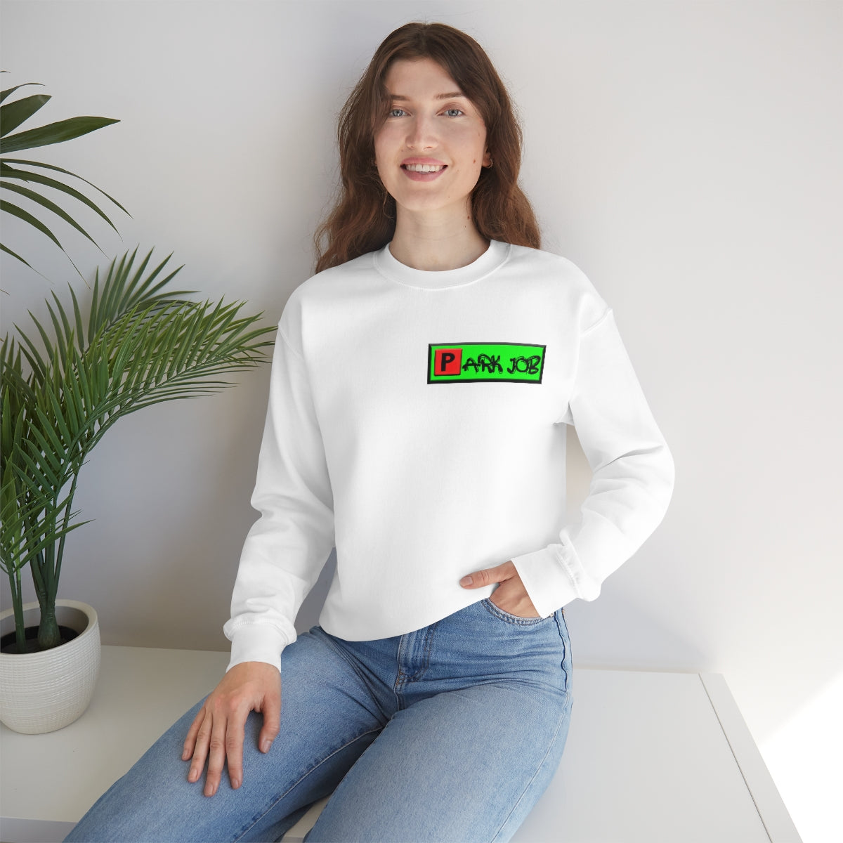 Parkjob Green and Red Logo Unisex Heavy Blend™ Crewneck Sweatshirt