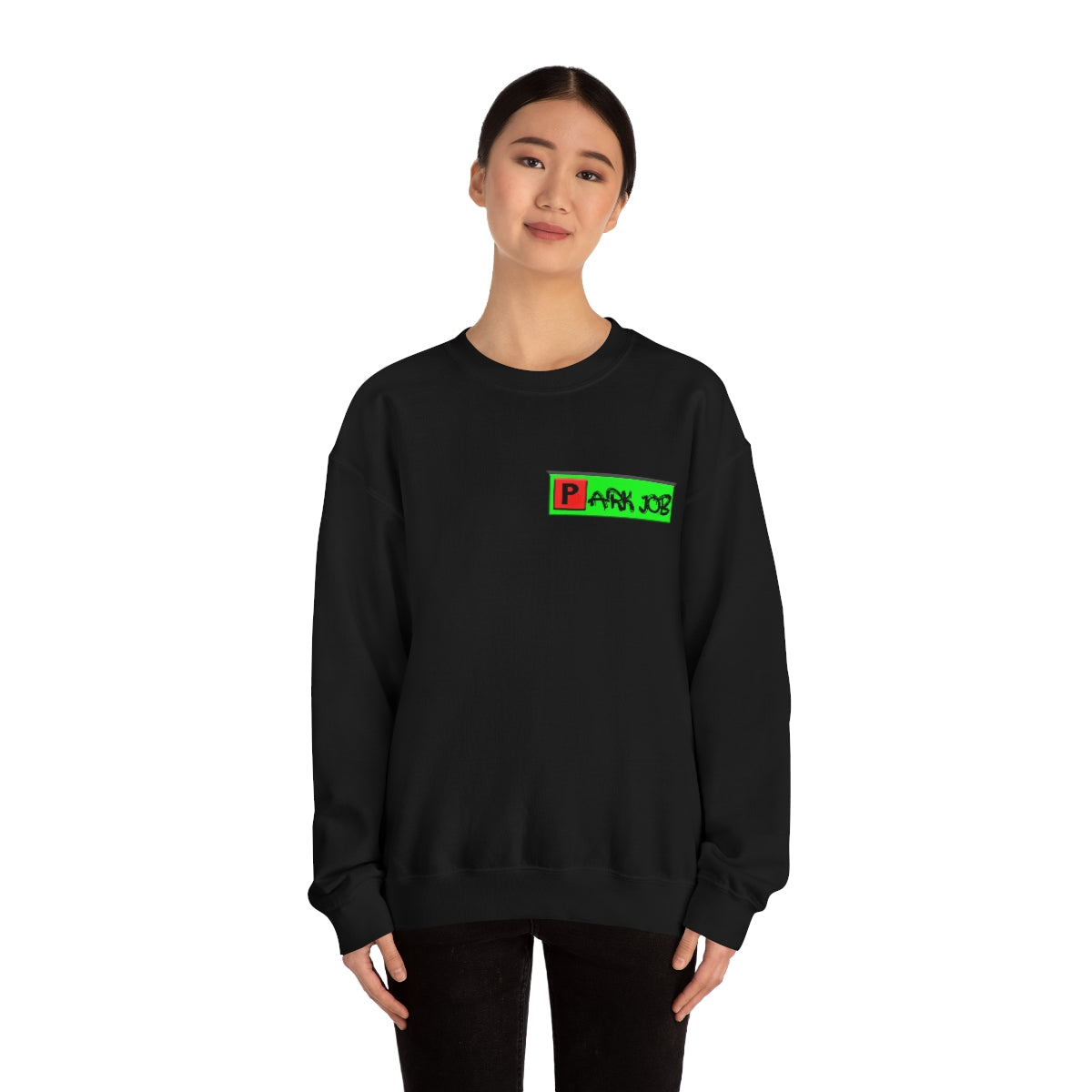Parkjob Green and Red Logo Unisex Heavy Blend™ Crewneck Sweatshirt