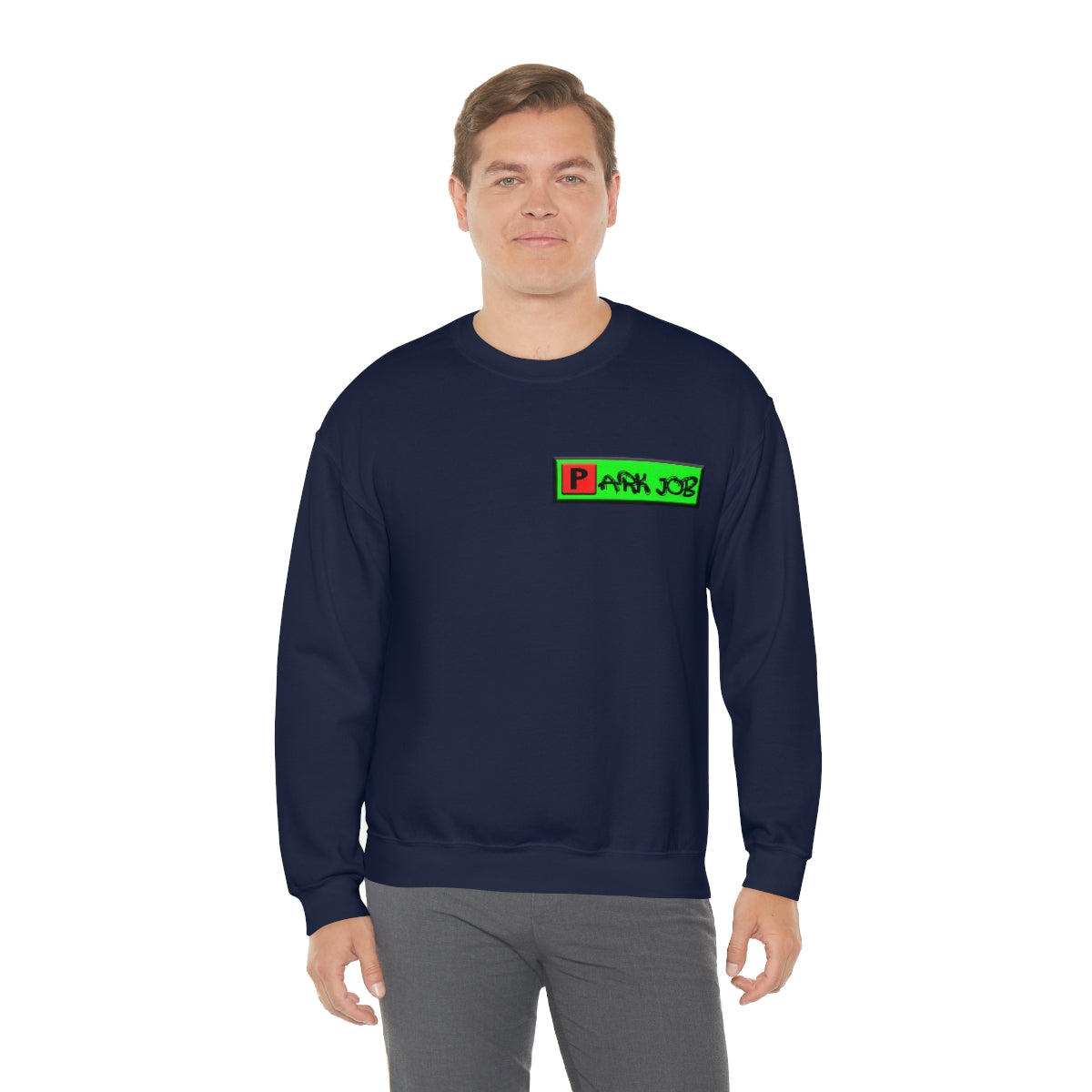 Parkjob Green and Red Logo Unisex Heavy Blend™ Crewneck Sweatshirt
