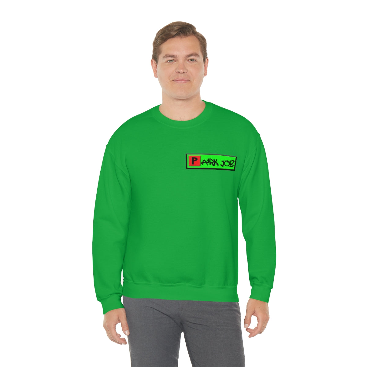 Parkjob Green and Red Logo Unisex Heavy Blend™ Crewneck Sweatshirt